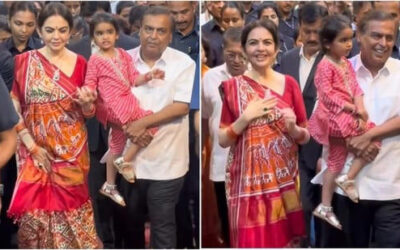 Nita Ambani embraces beauty of Indian textile in Patola saree at Lalbaugcha Raja with Mukesh Ambani and grandchildren