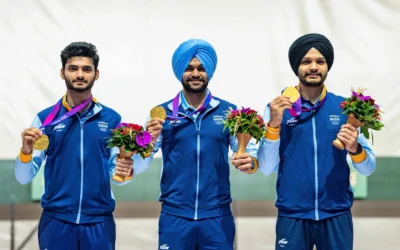 Kamaljeet and Suruchi win Asian Games gold with record score