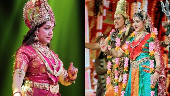 Hema Malini, 77, performs as Goddess Durga during Navratri celebration in Hyderabad; fans love her 'divine' performance. Watch